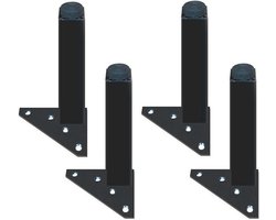 Verstelbare meubels poten - 4 stuks - 300 kg belastbaar - Industriële metalen - Anti-slip rubber - Tafel, nachtkastje, bank, kast, dressoir, bed