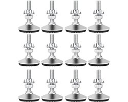 Verstelbare meubelsokken met antislip basis - Set van 12, M8 x 50 mm