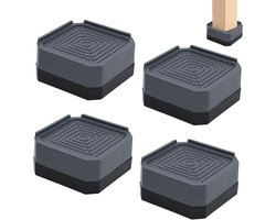 Verstelbare Meubelverhogen 4 cm - Vierkant - Voor Bed, Tafel, Bank en Bureau - Antislip - Zwart