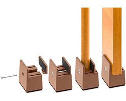 Verstelbare Meubelverhogers - 4 Stuks Bruin - Zware Belasting