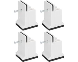 Verstelbare Meubelverhogers met Schroefklem - Rubber Sofa Bed Verhogers voor Zware Meubels - Set van 4 (Wit)