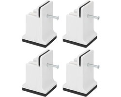 Verstelbare Meubelverhogers met Schroefklem - Rubberen Verhogers voor Zware Meubels, Sofa en Bedden (Wit)