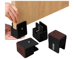 Verstelbare meubelverhogers met schroefklem - stoelverhogers 8.5 cm hoog - zwaar belastbare banktafels bedverhogers - geschikt voor vierkante/ronde beendiameter van 0 "- 1,5", ondersteunt 20 lbs