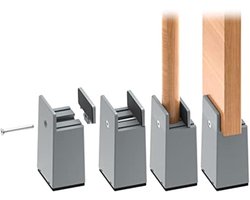 Verstelbare Meubelverhogers - Set van 4 - 10 cm Hoogte - Vloerbescherming