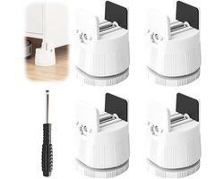 Verstelbare meubelverhogers - Set van 4 stuks, 6-8 cm hoogte, Roestvrij, Antislip - Voor Stoel, Tafel, Bank - Schroefklem, 10-50mm Breedte.