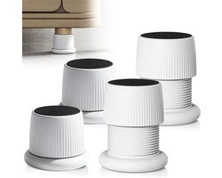 Verstelbare Meubelverhogers Zelfklevend en Antislip Wit (4 Stuks)