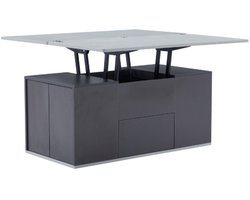 Verstelbare Multifunctionele Salontafel 100x51x47cm Donkergrijs Lichtgrijs Woonkamer Meubel Bureau Eettafel Bijzettafel Opbergtafel Modern
