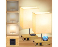 Verstelbare oplaadbare bedlamp met USB-C en draadloze oplader voor slaapkamer en woonkamer