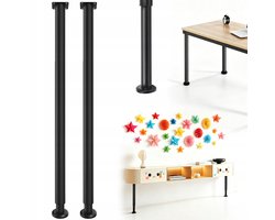 Verstelbare Ovale Tafelpoot - Tafelpoten - 72-111cm Instelbaar - Zwaar Metaal Robuust & Stabiel - Universeel Voor Bureau & Eettafel - Eenvoudige Montage - Voor Thuis & Werkplek