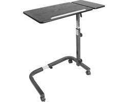 Verstelbare Overbedtafel met Wielen voor Bed en Rolstoel - Laptoptafel Hoog met Helling