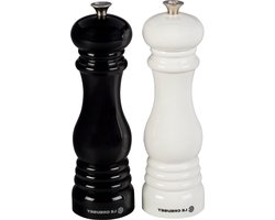 Verstelbare peper- en zoutmolen - Spaanbestendig - Roestwerend - 40 gram - Zwart en wit Zout en pepermolen