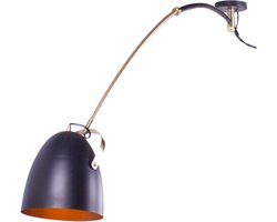 Verstelbare plafondlamp Cupra | 1 lichts | zwart / goud | metaal | uitschuifbaar tot 170 cm | plafond / wandlamp | modern / sfeervol design