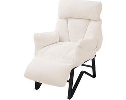 Verstelbare Relaxfauteuil Beige met Voetenbank en Opbergruimte