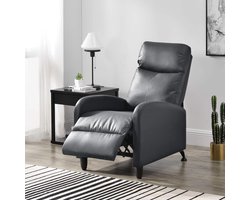 Verstelbare Relaxfauteuil Kunstleer 102x60x92 cm Grijs