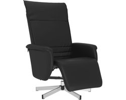 Verstelbare Relaxfauteuil met Voetensteun - Zwarte Kunstleer, Comfortabele Lounge- en TV-Stoel