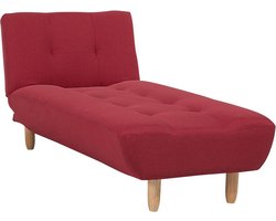 Verstelbare Rode Chaise Longue – Eenpersoons – Stof – Polyester – Symmetrisch – Zonder Armleuningen – Klik-systeem – 75x125 cm – 161-178 cm – 240 kg Draagvermogen