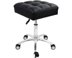 Verstelbare rolkruk - ergonomisch en luxe - 1 stuk - zwart - schuin en zacht schuim