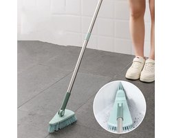 Verstelbare Roterende Vloerborstel - Badkamerreinigingsborstel - Flexibele Reinigingskop - Geschikt Voor Het Reinigen Van Douchecabines, Badkamers, Keukens, Balkonmuren En Hoekspleetjes - Blauw