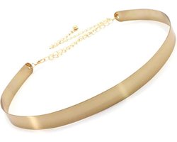 Verstelbare Shiny Band Gouden Metalen Ketting Riem - Mode Metalen Plaat Taille Accessoires - Jurk Riem 2 cm Breed