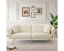 Verstelbare Slaapbank - Bank met slaapfunctie - Woonkamer Meubel - 3 Posities Rugleuning - 173x75x70 cm - Beige