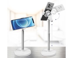 Verstelbare Smartphonehouder voor Tafel, 360° Rotatie, Multi-Angle Telefoonstandaard voor Desk, Geschikt voor iPhone, Huawei en Samsung