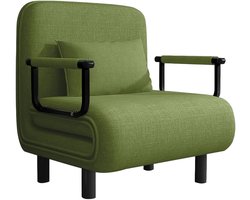 Verstelbare Sofa Bed Chair – Slaapstoel – Relaxfauteuil – Slaapbankstoel – Multifunctionele Stoel – Groen – 5 Verstelbare Rugleuningen – Duurzaam Polyester
