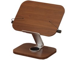 Verstelbare standaard - boekensteun - Boekenstandaard - Boekenrek - Laptop standaard - Leesstandaard voor meerdere apparaten - Aluminium - Bruin