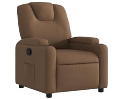 Verstelbare stoffen fauteuil bruin
