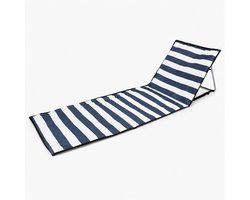 Verstelbare Strandmat - Opvouwbaar - 5 Standen - Blauw en Wit