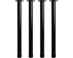 Verstelbare tafelpoten - set van 4 poten voor thuiskantoor meubels - metalen bureaupoten (70 cm zwart)