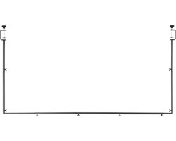 Verstelbare tafelstangstandaard met klemmen, hoogte 33-107 cm en lengte 71-249 cm, metalen tafelboogframe voor bruiloft-, verjaardags-, feest- en vakantiedecoraties, zwart