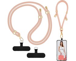 Verstelbare Telefoon Lanyard - Nek Strap voor Telefoon zonder Case - Met Armband en 2 Duurzame Pads - Multifunctioneel voor Vakantie - Reizen - Buitenshuis