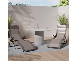 Verstelbare Terrasstoel of Balkonstoel Antraciet/Taupe - Comfortabele Ligstoel