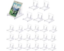 Verstelbare transparante displaystandaard met 24 standen, plastic displayrek, transparante boekenplank Geschikt voor menu's, advertenties en foto's