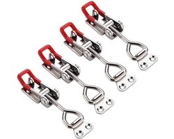 Verstelbare tuimelklemmen metalen hendel sluiting spansluiting kistsluiting - Zilver - Voor kratten kisten dozen kast lade deur raam