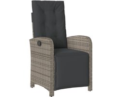 Verstelbare Tuinstoel met Voetenbank - Poly Rotan Loungefauteuil Buiten