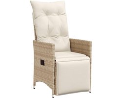 Verstelbare Tuinstoel - Terrasstoel Ligstoel - Ontspannen Buiten - Inclusief Kussens - 56x83x85 cm - Beige