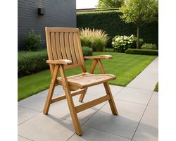Verstelbare Tuinstoel van Teakhout - Teak Hout - Bruin - 113 x 62 x 67 cm