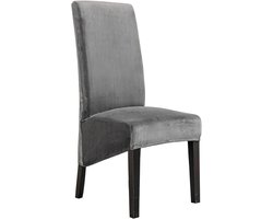 Verstelbare Velours Stoelhoezen voor Grote Eetstoelen, Wasbaar en Rekbaar, Grijs, Set van 4, Perfect voor Bescherming en Stijl
