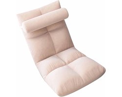Verstelbare Vloerstoel - Zitstoel Bankje - Ontspannen Lezen - Verstelbare Rugleuning - 47 x 41 x 12 cm - Roze