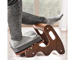 Verstelbare Voetsteun voor Bureau - Ergonomische Houten Voetensteun met Zachte Kussens - Perfect voor Thuis en Kantoor