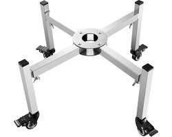 Verstelbare vuurkorfstandaard, 38–68,6 cm, met 4 wieltjes, accessoires voor vuurschalen, mobiele standaard voor buitenvuurkorven, roestvrijstalen kampeeraccessoires voor open haarden