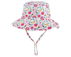Verstelbare zonnehoed Geschikt voor baby's, gebreide muts met brede rand Geschikt voor kinderen in de zomer, Geschikt voor zwembad/strand/zwemmen/buitenactiviteiten.
