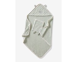 Vertbaudet Badcape - washandje - jacquardstrepen