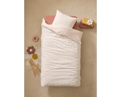 Vertbaudet Omkeerbare set dekbedovertrek + kussensloop BLOEMEN STREPEN, met gerecycled katoen