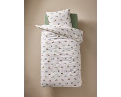 Vertbaudet Omkeerbare set dekbedovertrek + kussensloop CHANTIER, met gerecycled katoen