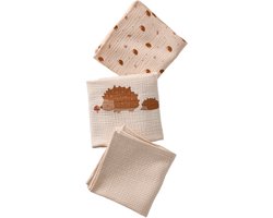 Vertbaudet Set van 3 hydrofiele doeken van katoengaas EGEL