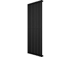 Verticaal design radiator ovaal - 1 kolom - zwart - 1600 x 600 mm