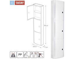 Verticaal kabinet - Eén maat - Wit - Opbergmeubel badkamerkasten hoog