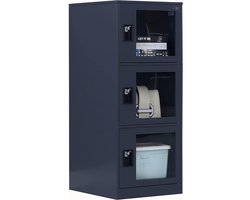 Vertical Smalle Opbergkast met Slot en Glazen Deur - 2 of 3 Compartimenten